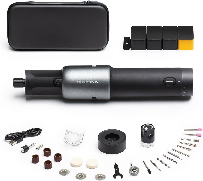 HOTO 4V Cordless Rotary Tool Kit, Powerful Engraving Pen, 25000RPM, 5 Variable Speed, 35 Accessories, LED Light, USB-C Rechargeable, for Sanding, Polishing, Drilling, Carving, Cutting DIY Crafts - Image 1
